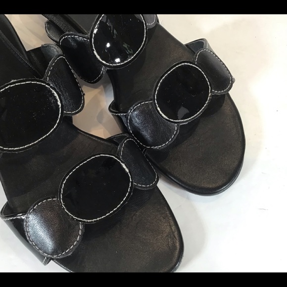 MUNRO BLACK CIRCLE SLINGBACK SANDALS SZ 6.5 - Picture 7 of 11